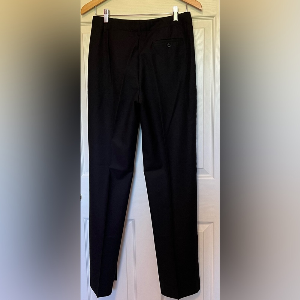 Brooks Brothers Women’s Black Stretch Wool Pants Sz 8 EUC Flat Front Straight Lg - Picture 3 of 14